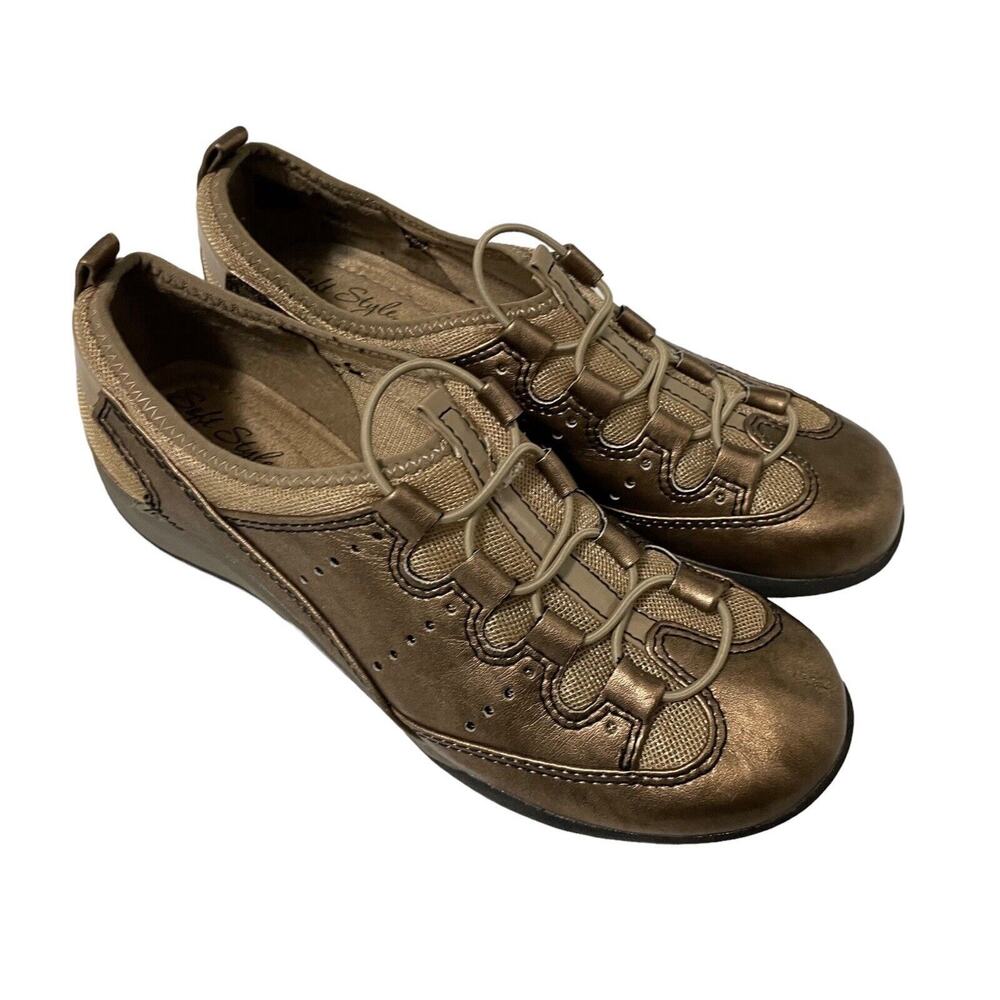 Hush Puppies SOFT STYLE Metallic Bronze Gold Slip On Shoes Women’s 6.5 M